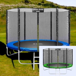 Батут-манеж 312 см с внешней сеткой и лестницей / Безопасный и большой